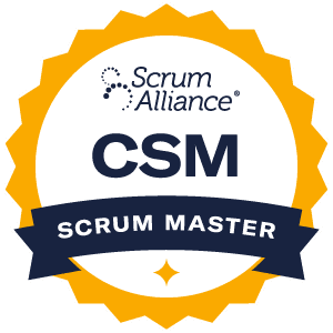 Certified ScrumMaster course badge.
